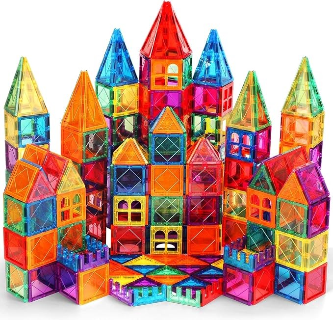100 piezas de bloques magnéticos STEM para niños 3-8 años, juguete Montessori se