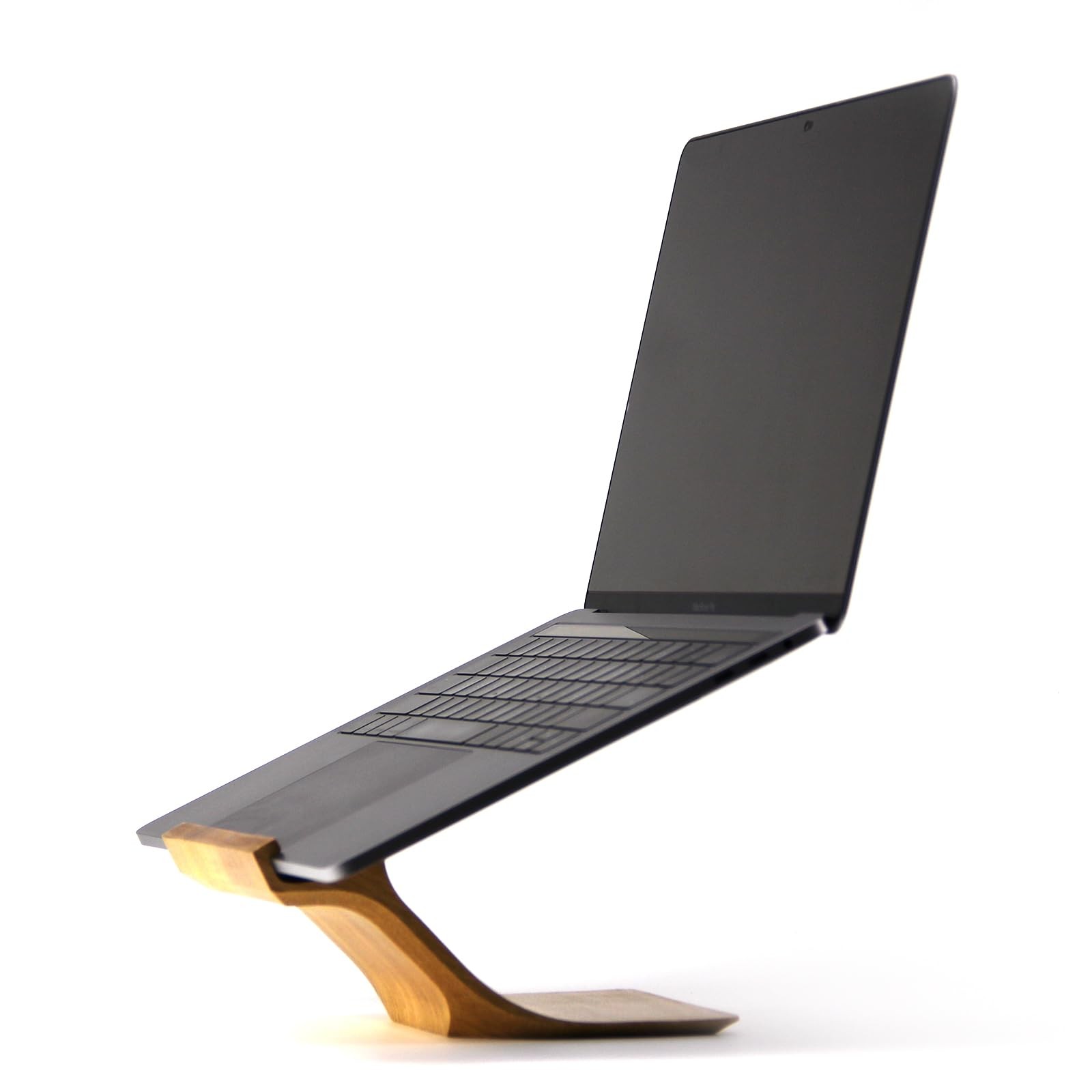 Wood Laptop Stand for Desk, Ergonomic Height Riser for Notebook Computer up t...