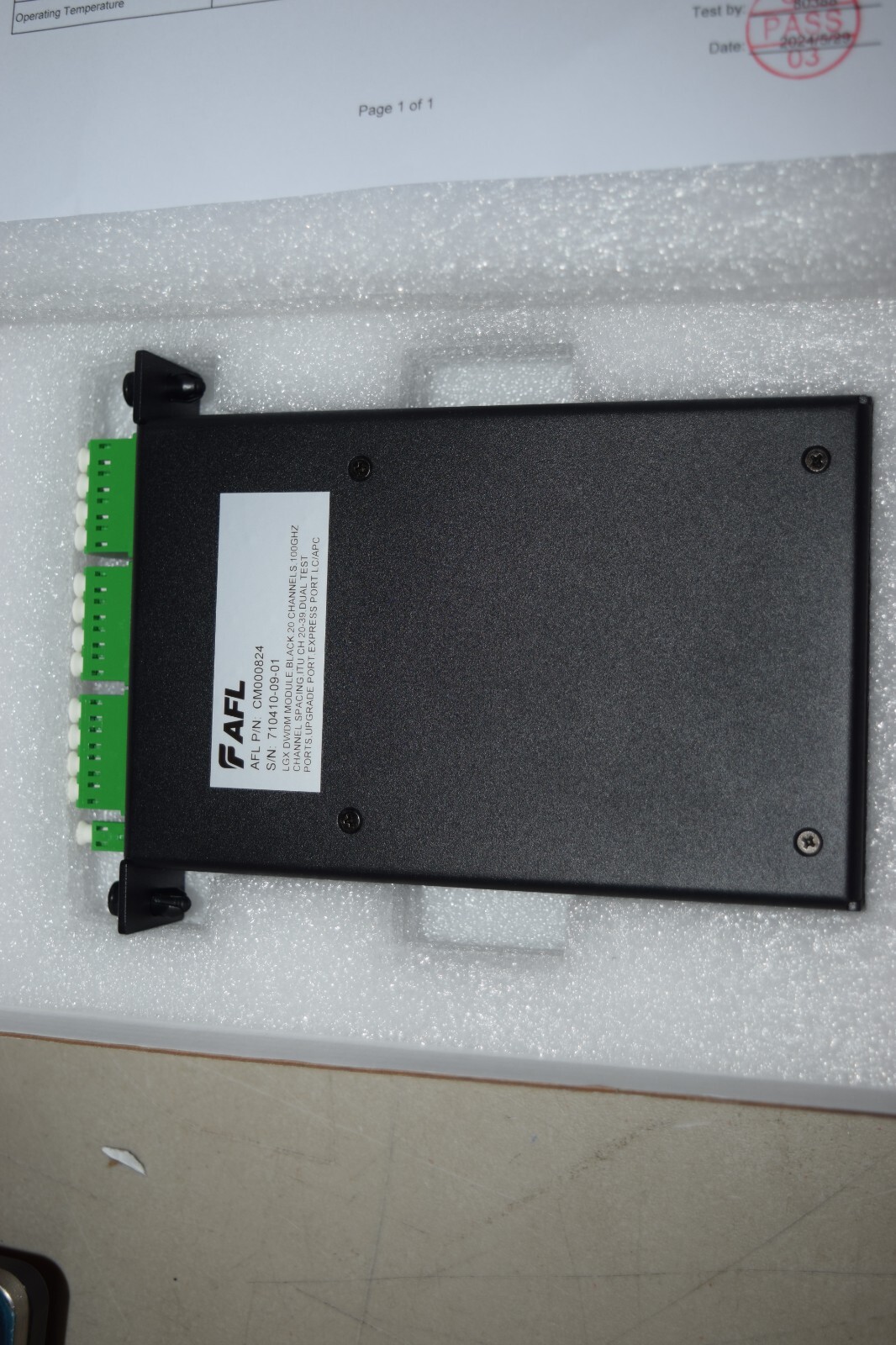 AFL CM000824 LGX DWDM Module 20 Channels 100GhZ
