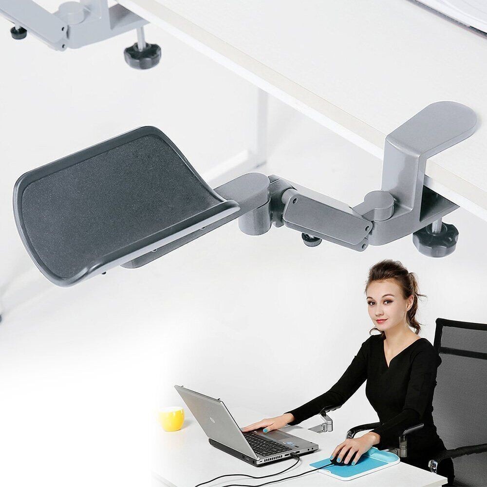 Ergonomic Arm Support for Desk Rotating Mouse Arm Rest Mouse Pad Clamp-On Des...