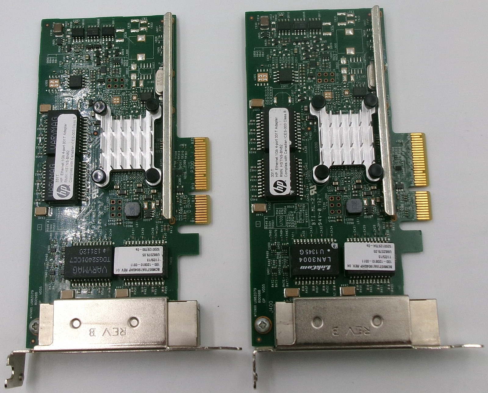 Lot of 2 647592-001 HP ETHERNET 1GB 4-PORT 331T ADAPTER 649871-001 647594-B21 US