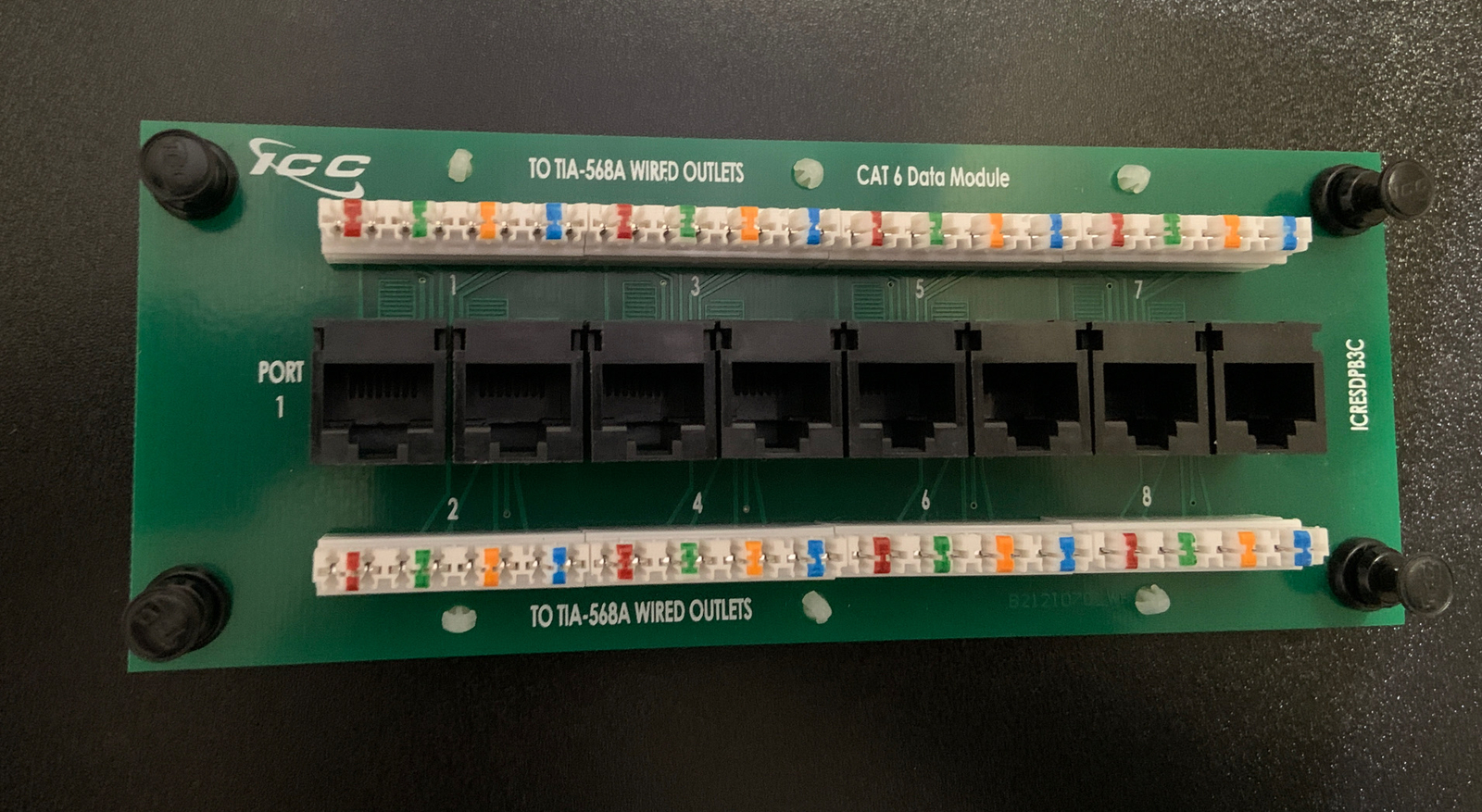 ICC Compact Module, CAT 6 Data, 8-Port, ICRESDPB3C