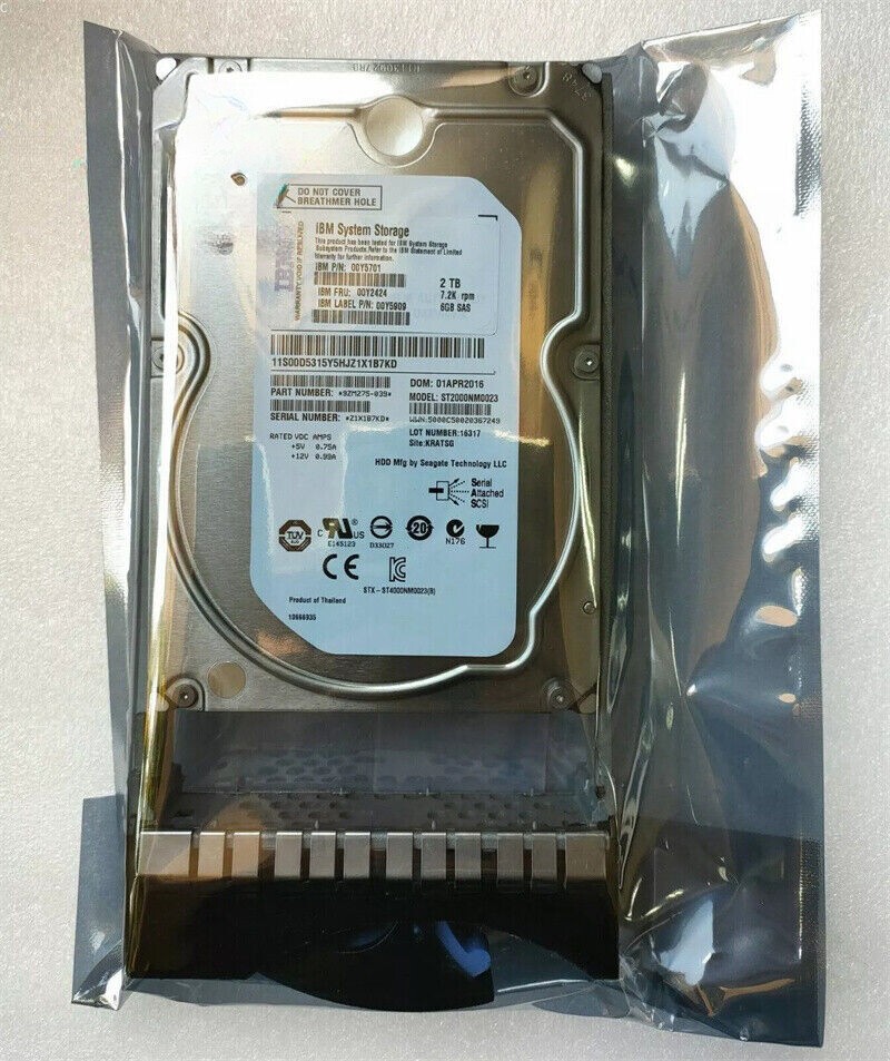 IBM 00Y2471 00Y2424 00Y5715 2TB 7.2K SAS 3.5'' 6Gbs V3700 Hard Drive HDD
