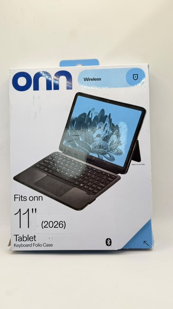 onn Wireless Keyboard Folio Case for 11" Tablet 2026 Bluetooth Trackpad