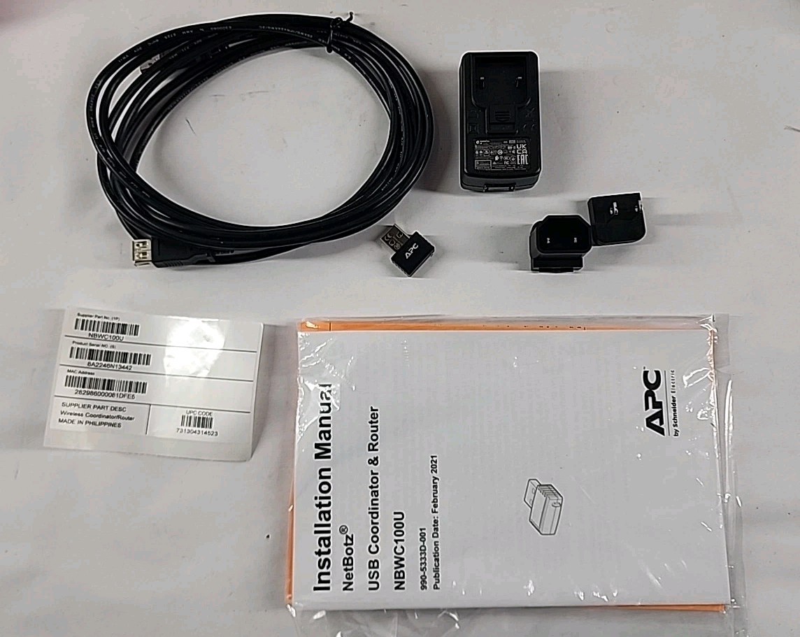 APC NetBotz NBWC100U USB Coordinator & Router w/ Cable & Manual – New
