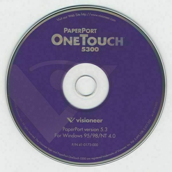 Visioneer OneTouch 5300 Scanner PaperPort 5.3 Software CD Windows 95 98 NT 4.0