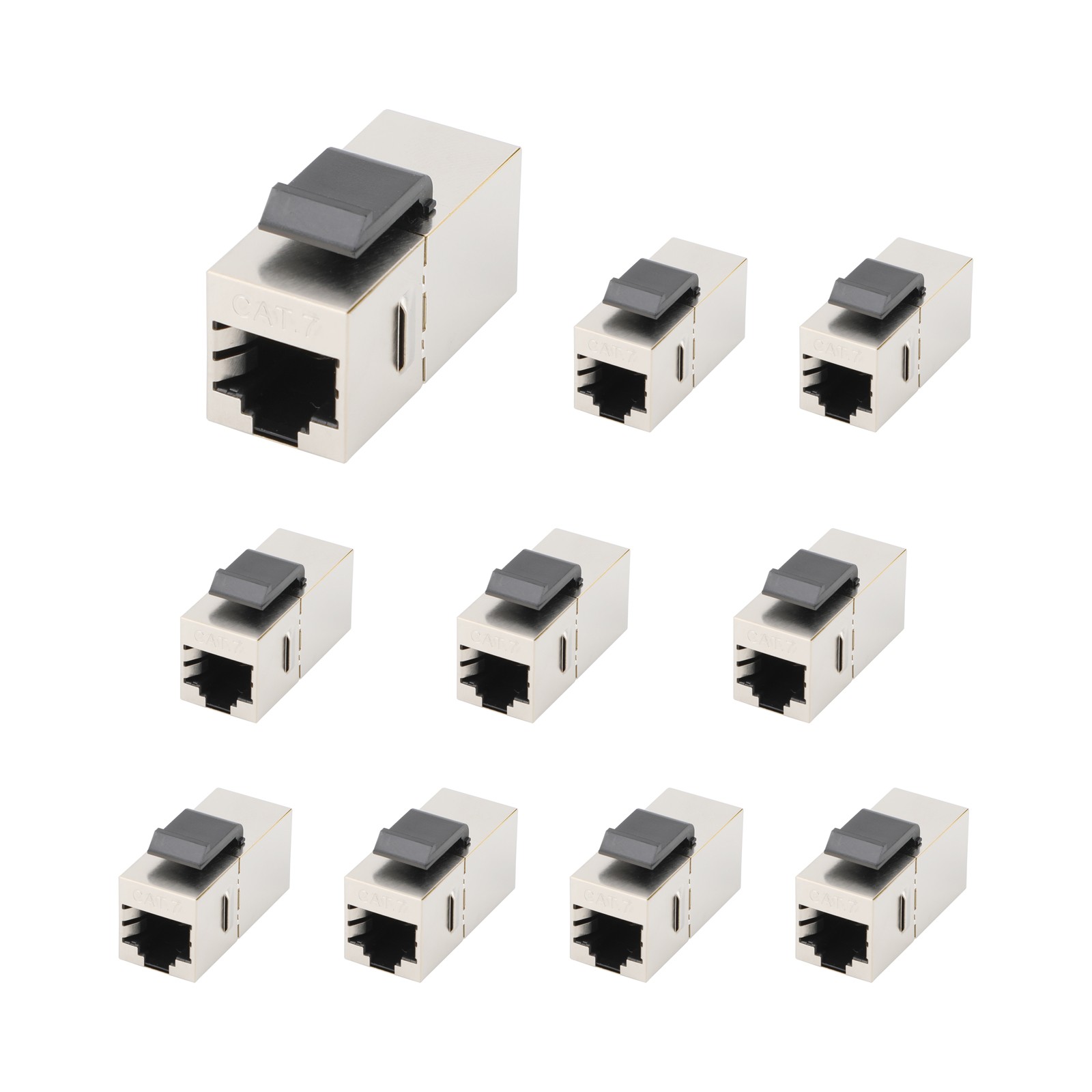 10/25 X pcs CAT6/CAT7 Shielded Inline RJ45 Keystone Wall Coupler Jack Adapter