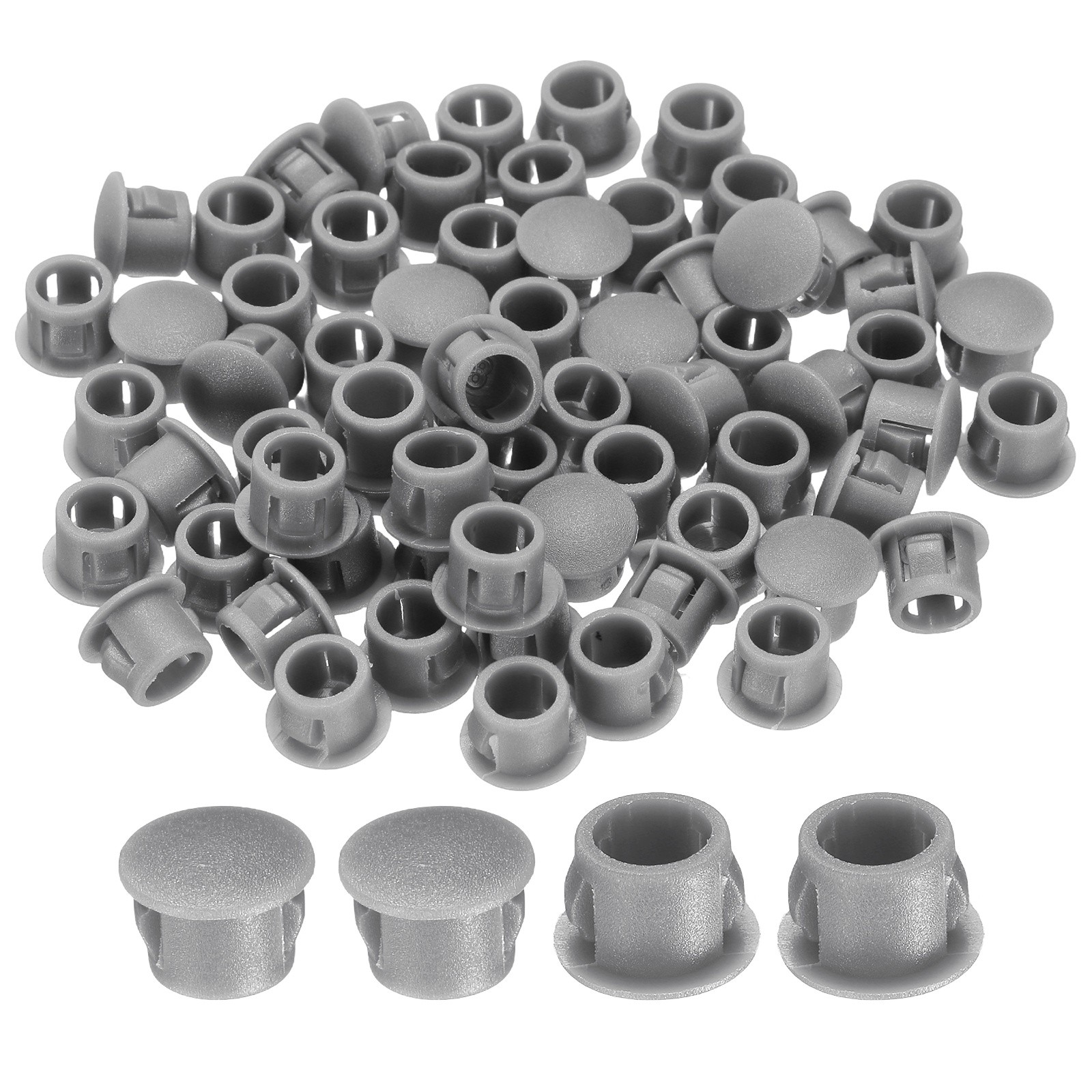 100-PackGray Hole Plugs, 8mm / 0.31 Inch Plastic Hole Cover Panel Plugs
