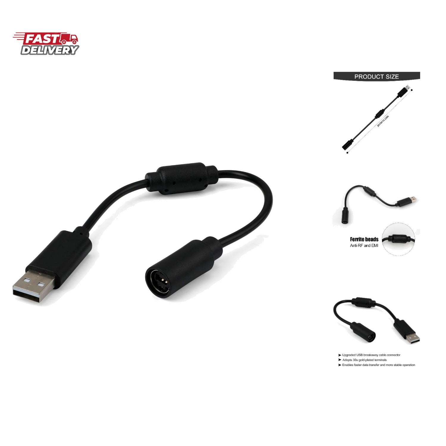 USB Breakaway Cable Compatible with Logitech G920, Ferrari 458 Fast Data Tran...