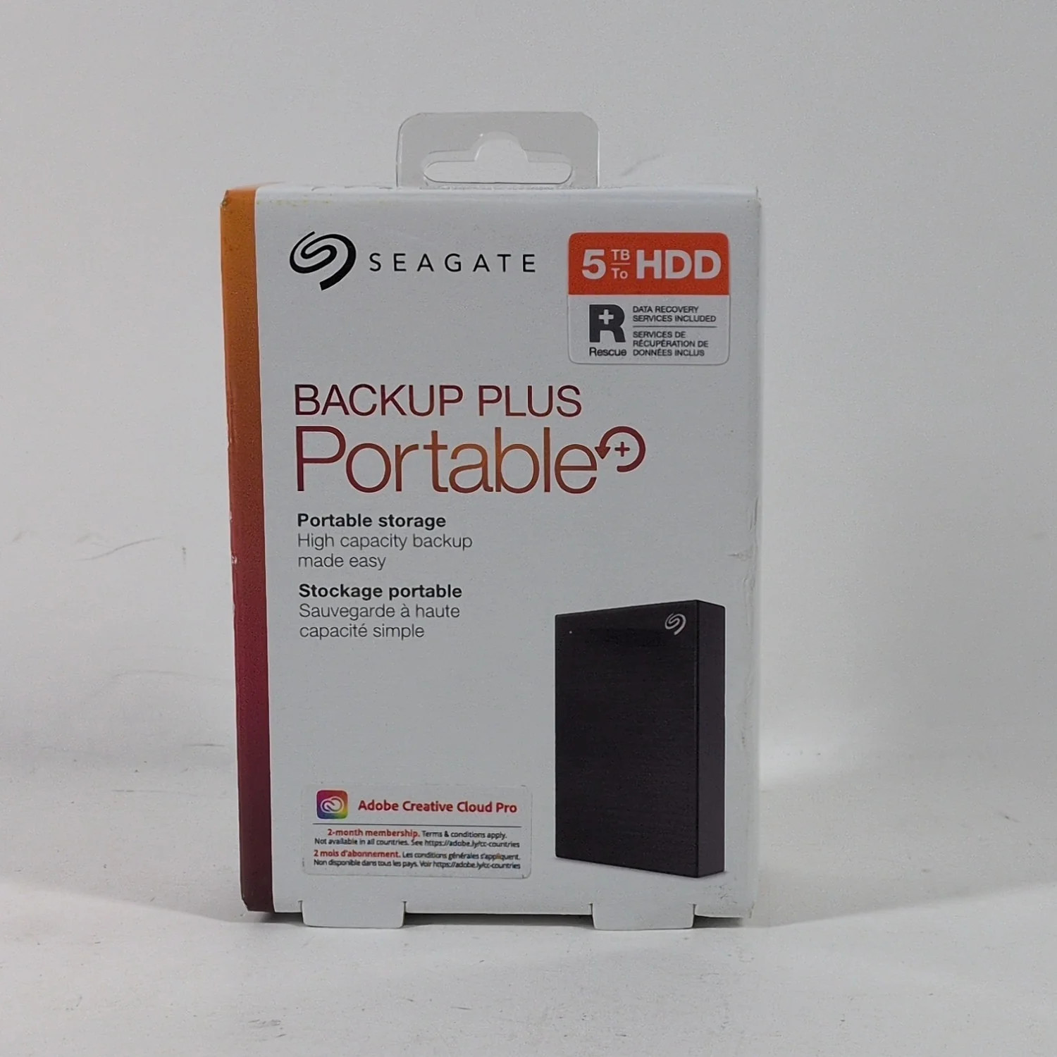 New Seagate Portable Backup Plus Portable 5TB USB-B to USB-A SSD STHP5000400