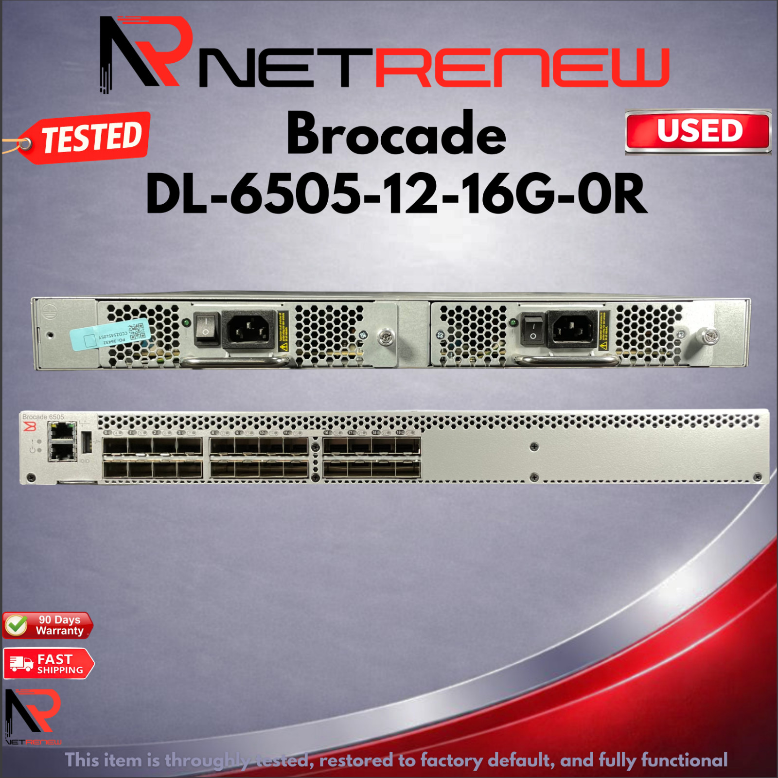 Brocade DL-6505-12-16G-0R 12 Ports Active  Switch