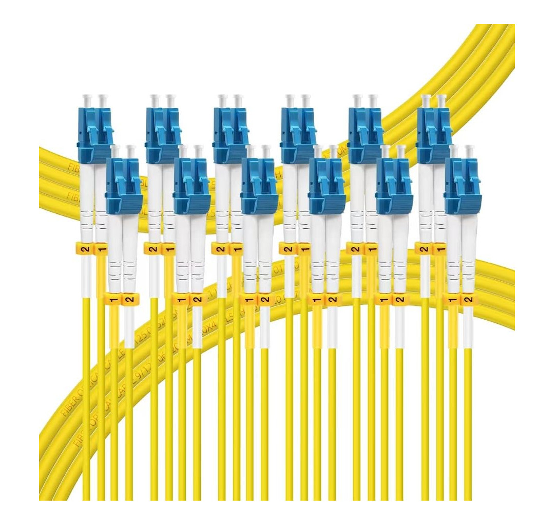 LC to LC OS2 Fiber Patch Cable Single Mode 1M 3FT Duplex Yellow 6-Pack