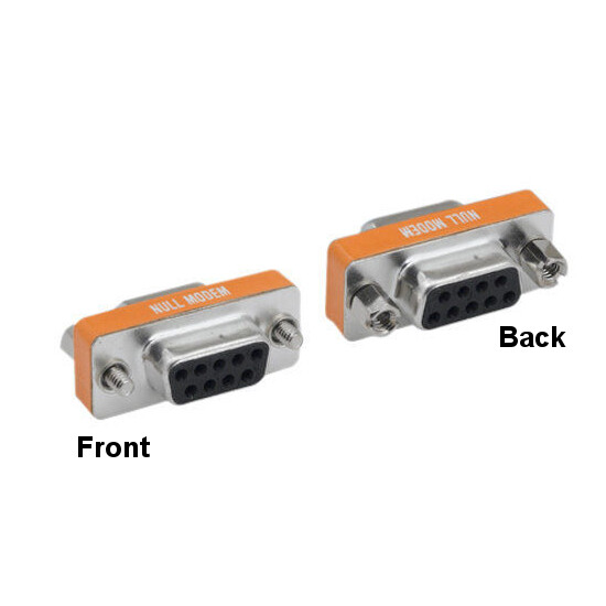 Kentek Mini Null Modem DB9 Female to Female Adapter Gender Changer RS-232 Xover