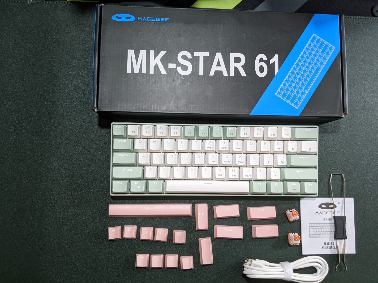 MAGEGEE MK-STAR61 60% WIRED Mechanical Keyboard/Ginger Cat Switch, RGB 61 Keys