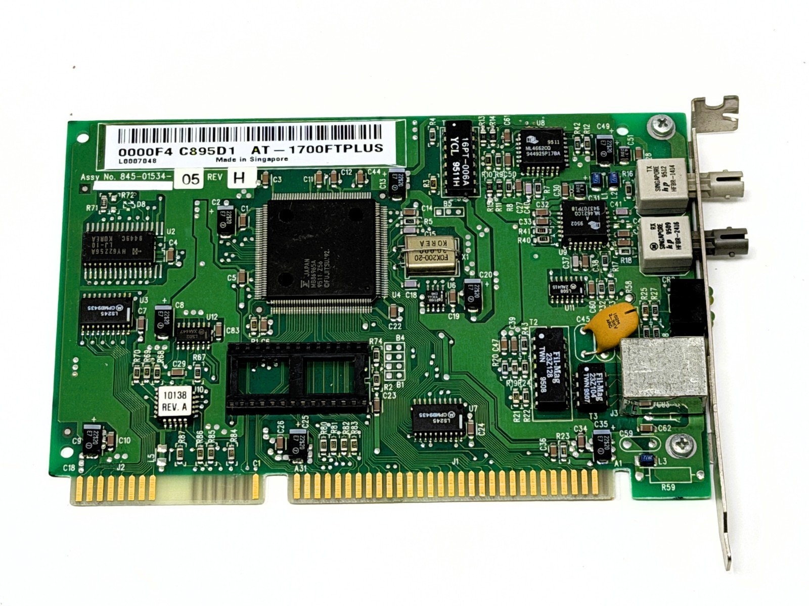 Allied Telesyn AT-1700FTPLUS 16-Bit ISA Ethernet Card RJ45 Fiber ST