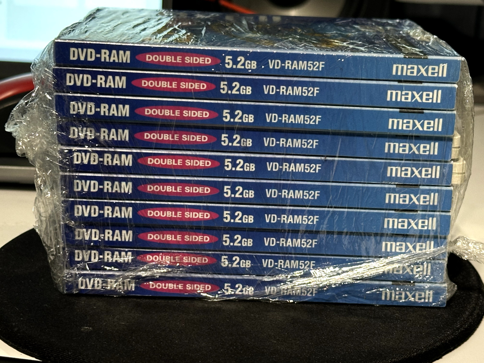 Ten (10) Maxell DVD-RAM Type 1 ReWritable Disks - 5.2GB - VD-RAM52F - Used