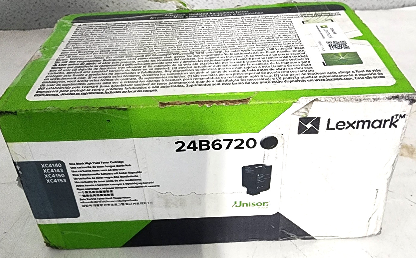 Lexmark 24B6720 Black High Yield Toner Cartridge Genuine New Open Box
