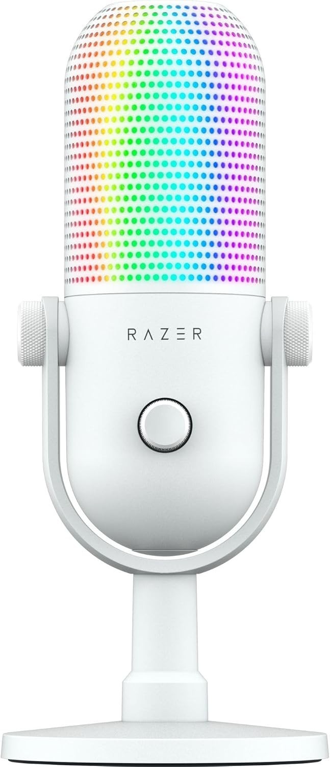 New - Razer Seiren V3 Chroma 32‐Bit DSP, USB-C Microphone for PC & Mac, White