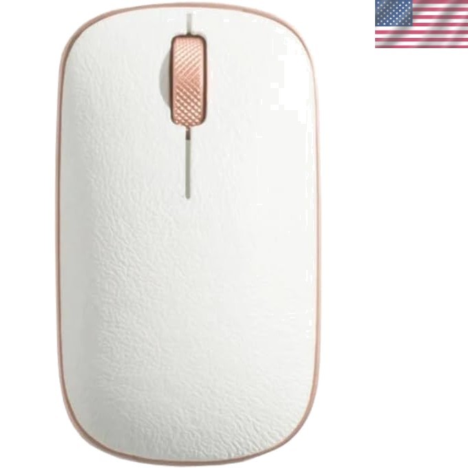 Retro Classic Bluetooth Mouse Posh - Wireless, Genuine Leather Topped with Pi...