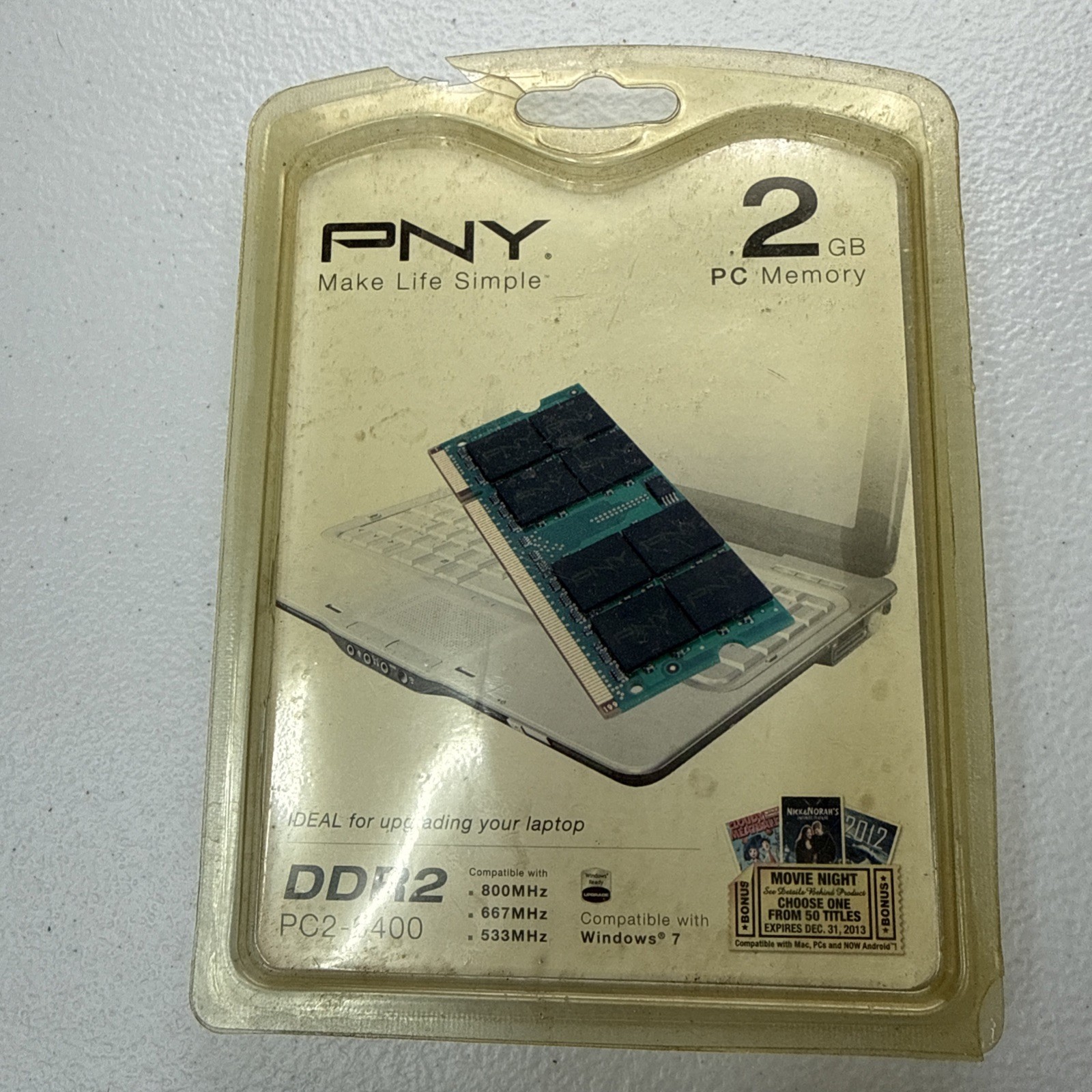 PNY 2 GB PC Memory - DDR2 PC2-6400 - OPEN BOX