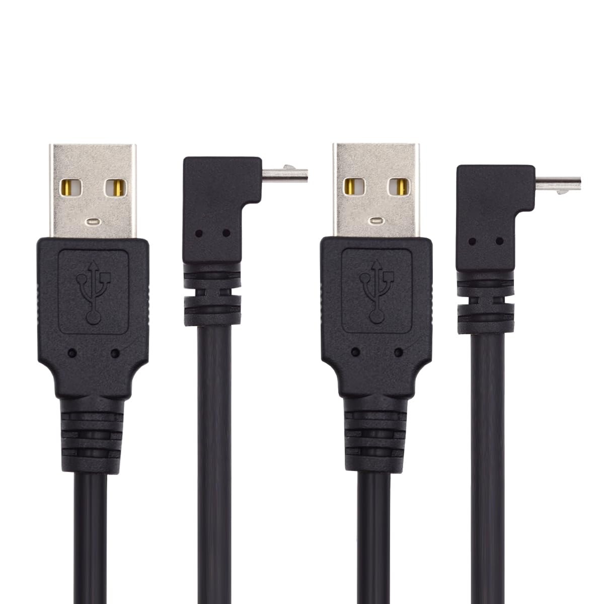 JSER UP & Down Angled 90 Degree Micro USB 2.0 Type 5Pin to 0.25m, Black