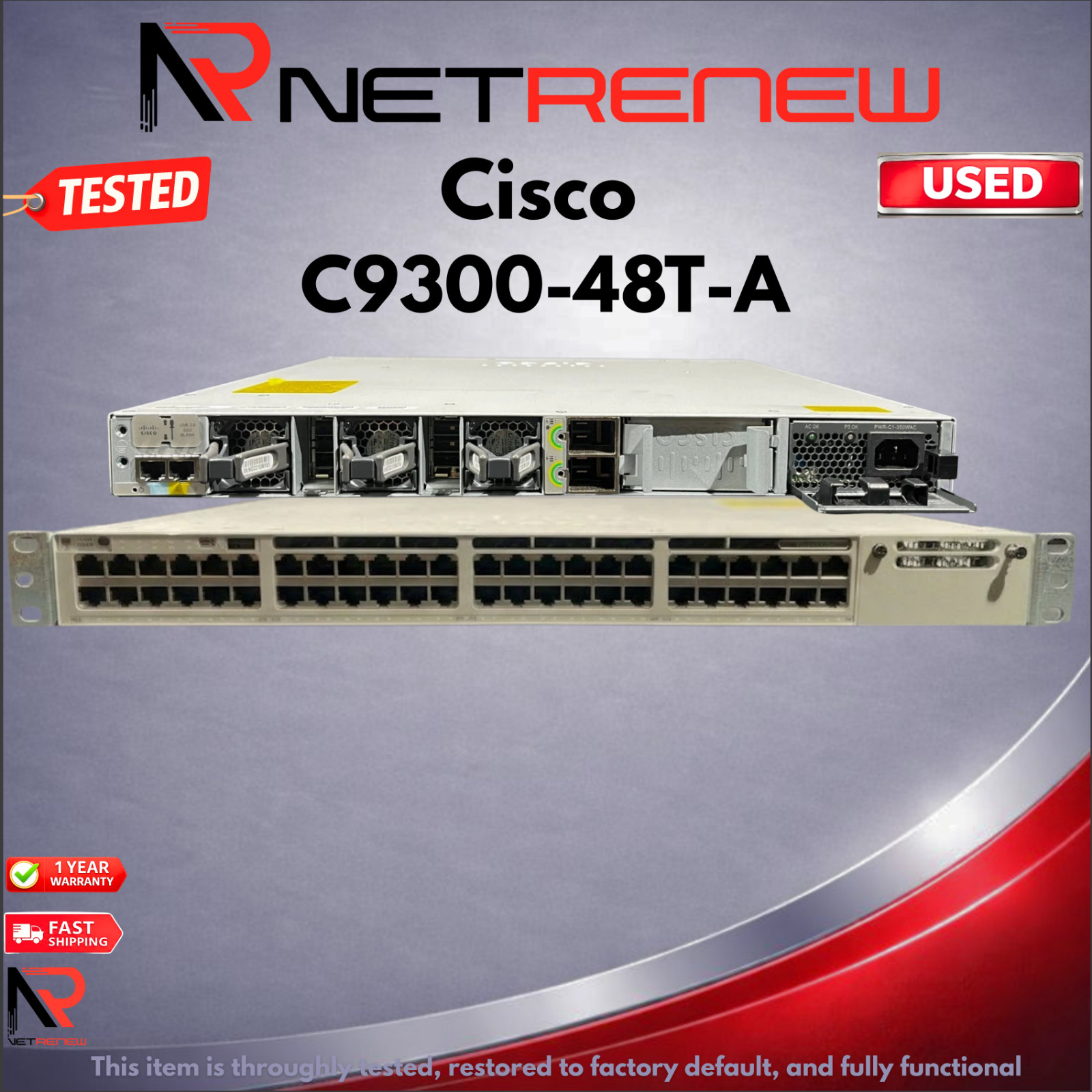 Cisco Catalyst C9300-48T-A Network Switch