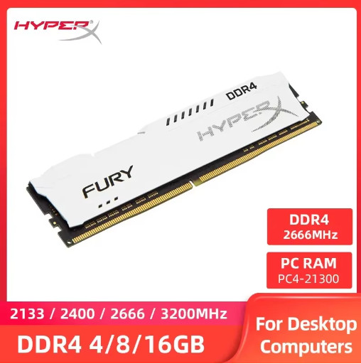 HyperX Fury DDR4 RAM 4GB 8GB 2133 2400 2666MHz 288Pin Desktop