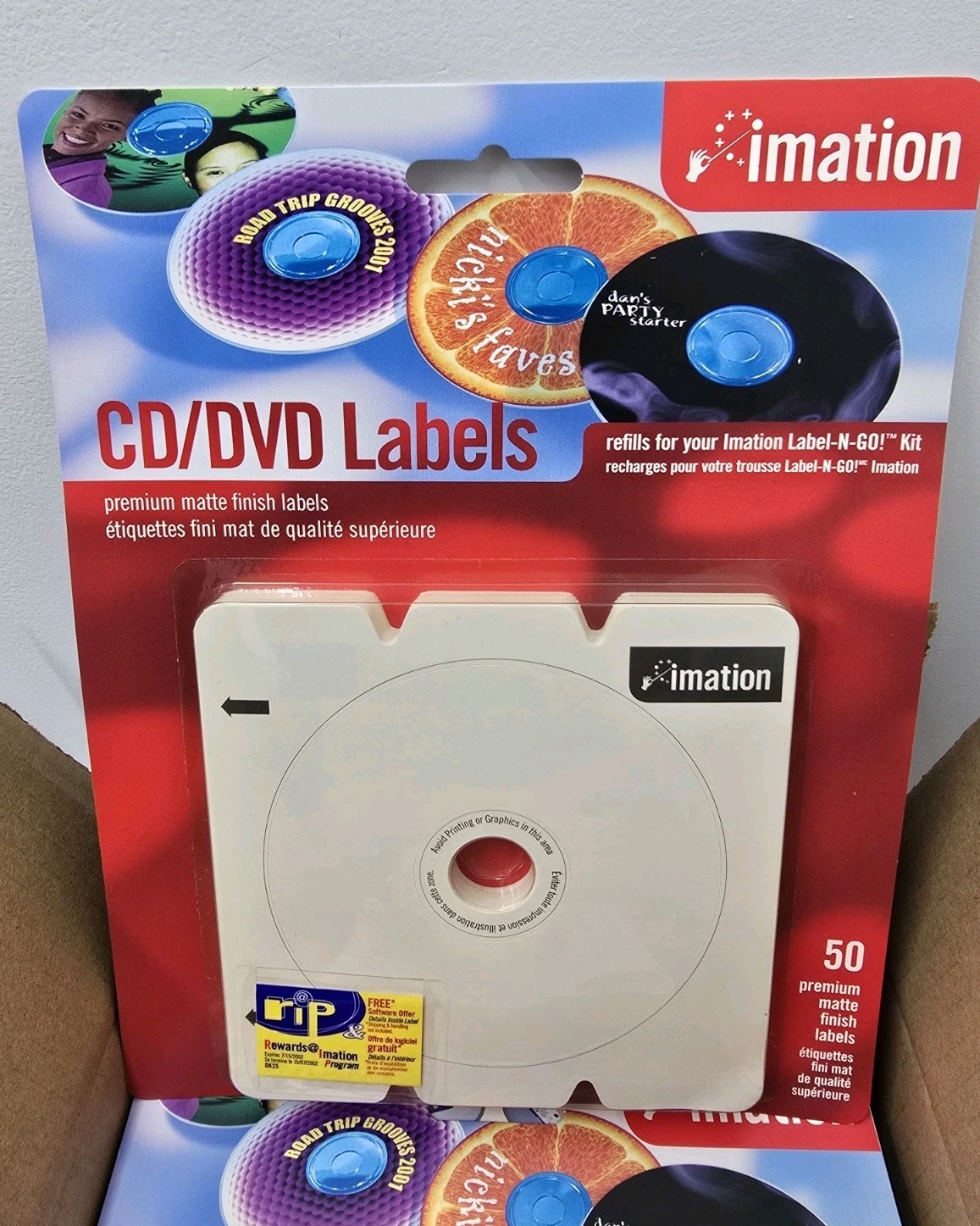 Lot of 10 Imation CD/DVD Labels 50-Pack Each Premium Matte Finish Refills New