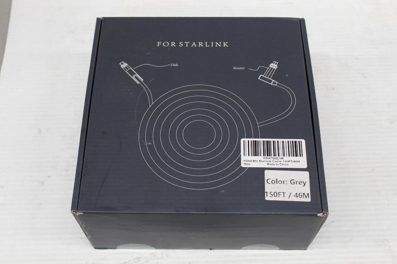 Fonken 150FT/46M Grey Starlink Dish To Router Cable New
