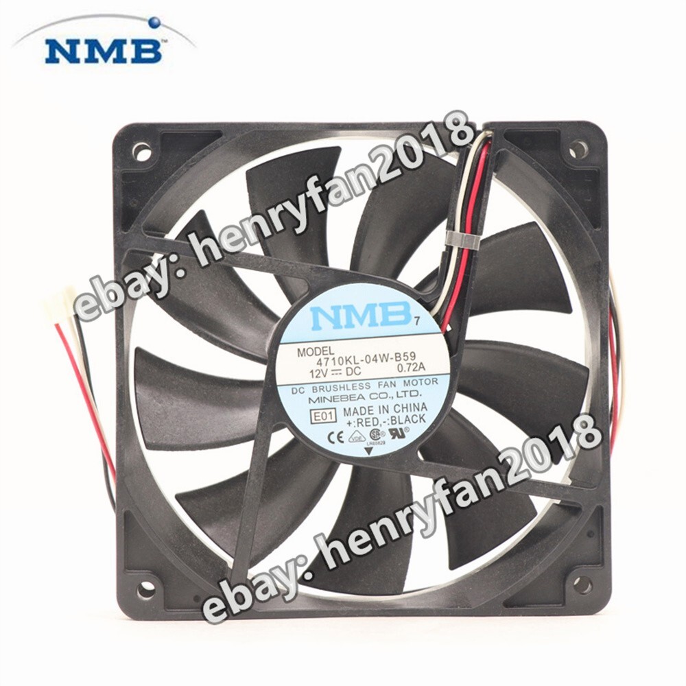 For NMB-MAT 4710KL-04W-B59 DC 12V 0.72A 120*120*25mm Cabinet cooling fan 3pin