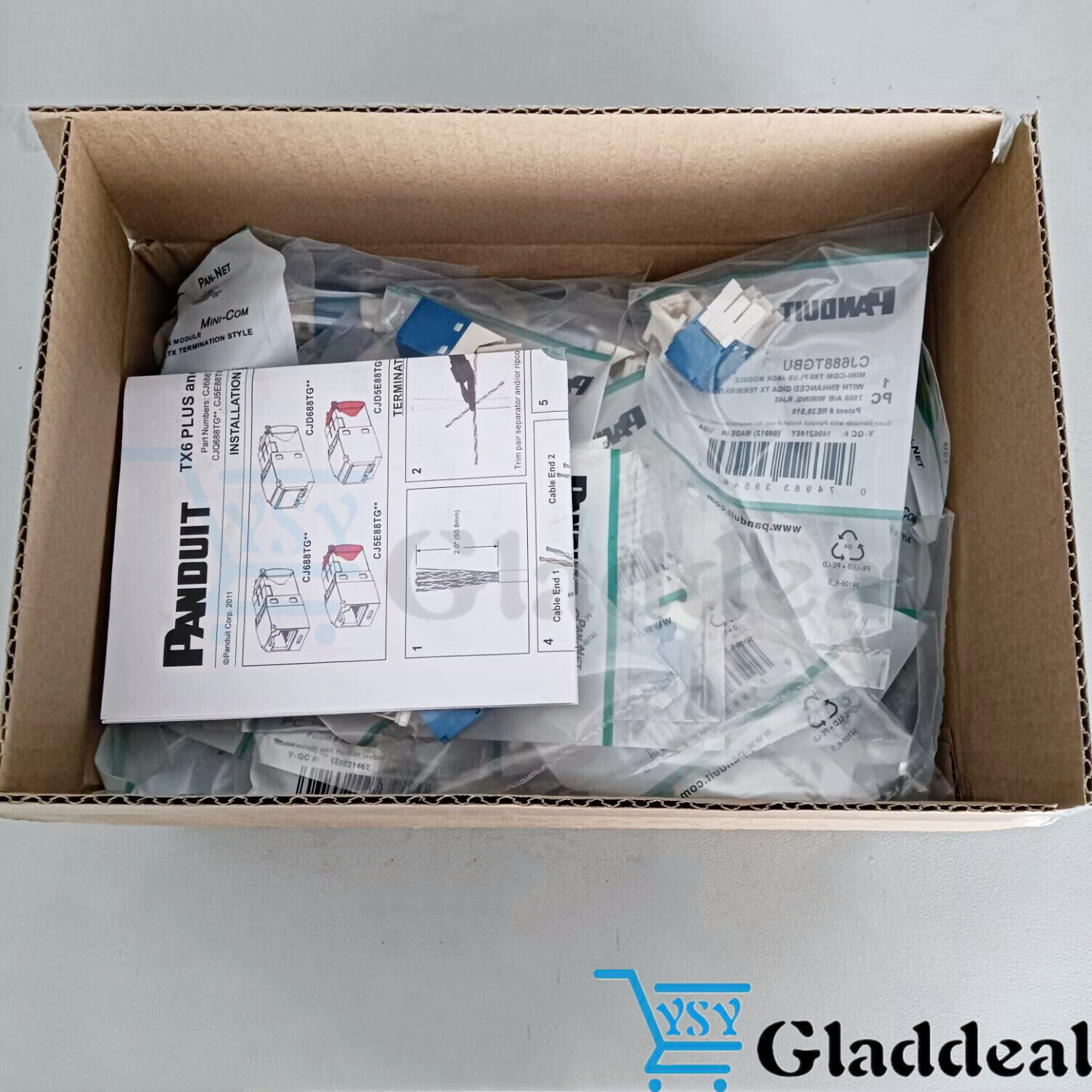 For Panduit Giga TX Cat6 jack blue CJ688TGBU BOX OF 50. ！