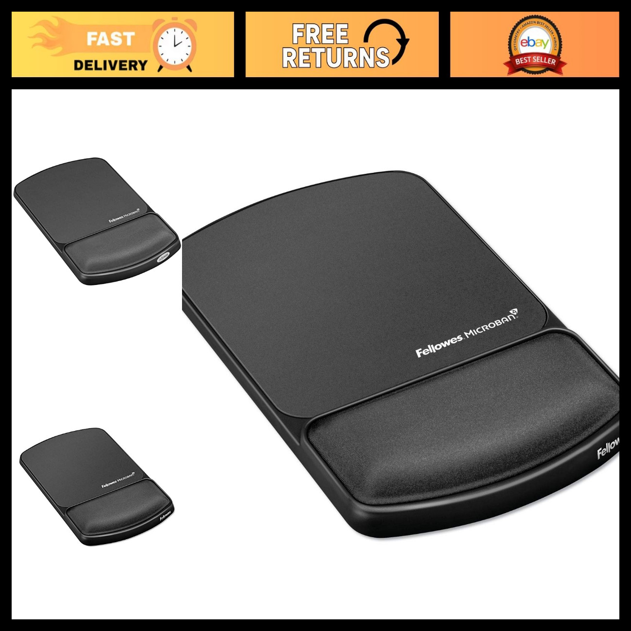 Gel Mouse Pad with Wrist Support - Microban Protection, Ergonomic Design, Graphi