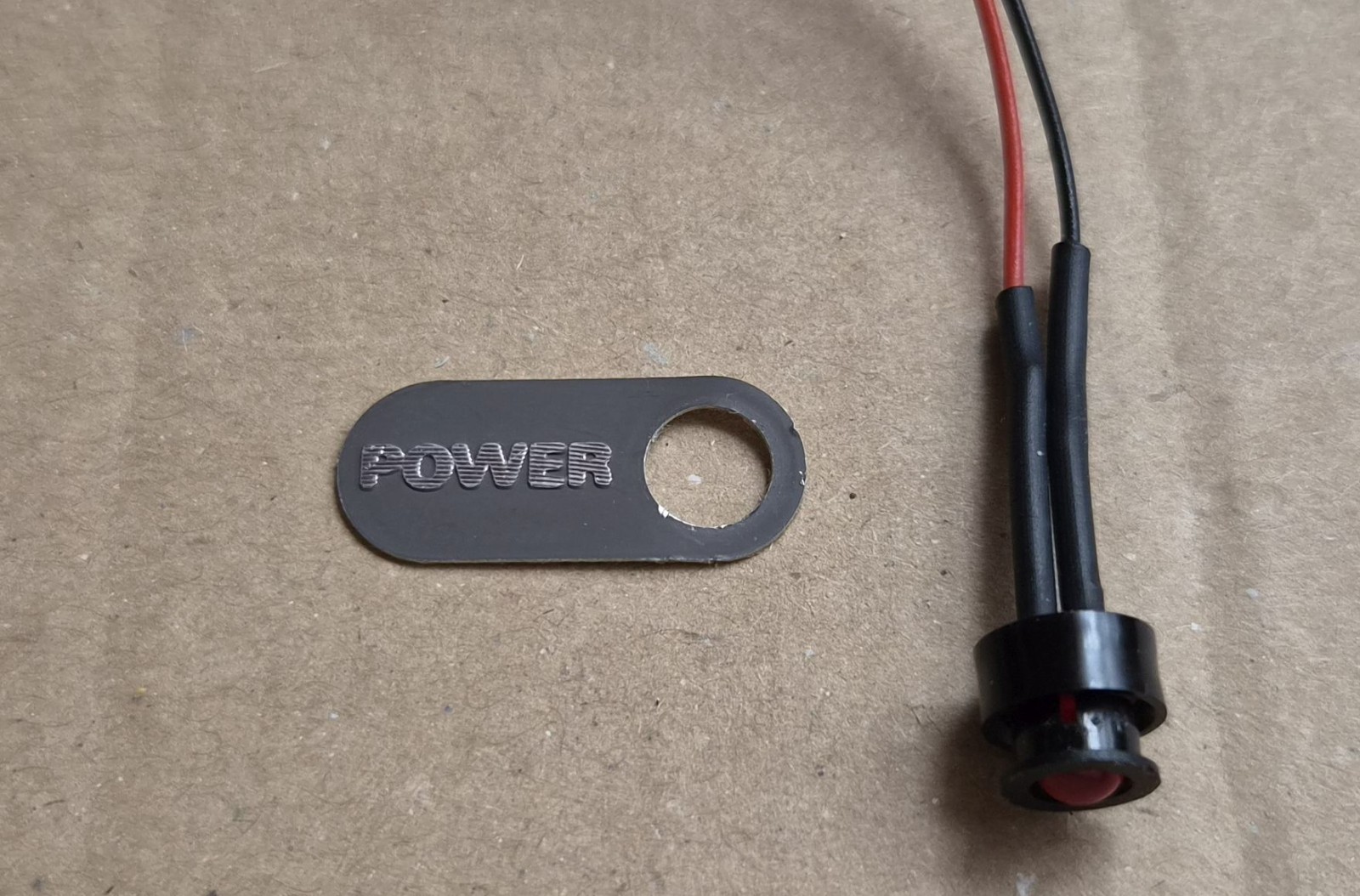 Original (Genuine) Commodore 64 (C64) Embossed POWER Logo Badge Emblem + RED LED
