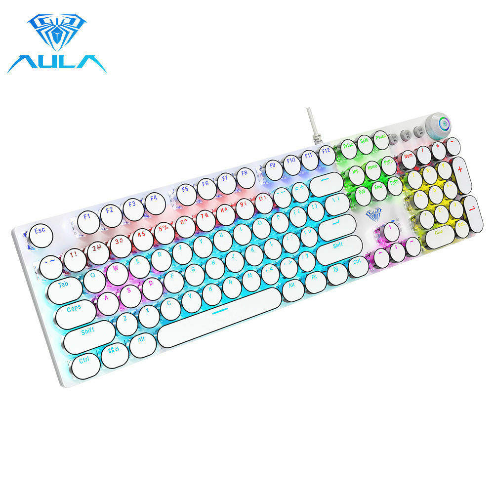 AUAL F2088 USB Wired Gaming Keyboard Mechanical Keyboard Backlit 108 Keys RGB