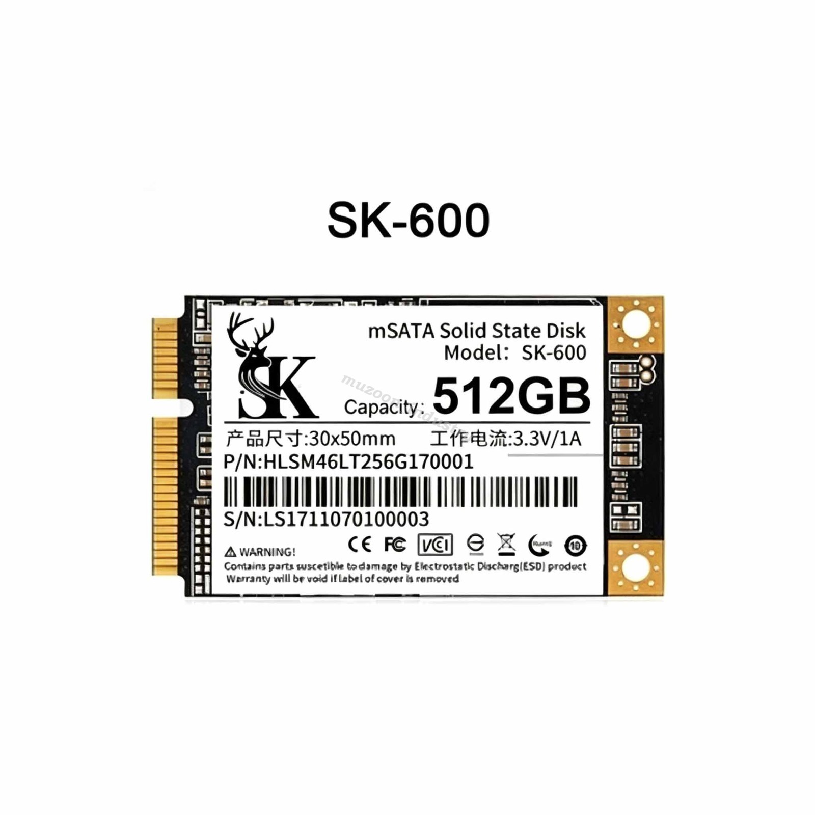 SK Internal SSD mSATA SATA III For Samsung Dell HP Lenovo Acer Laptop Mini PC