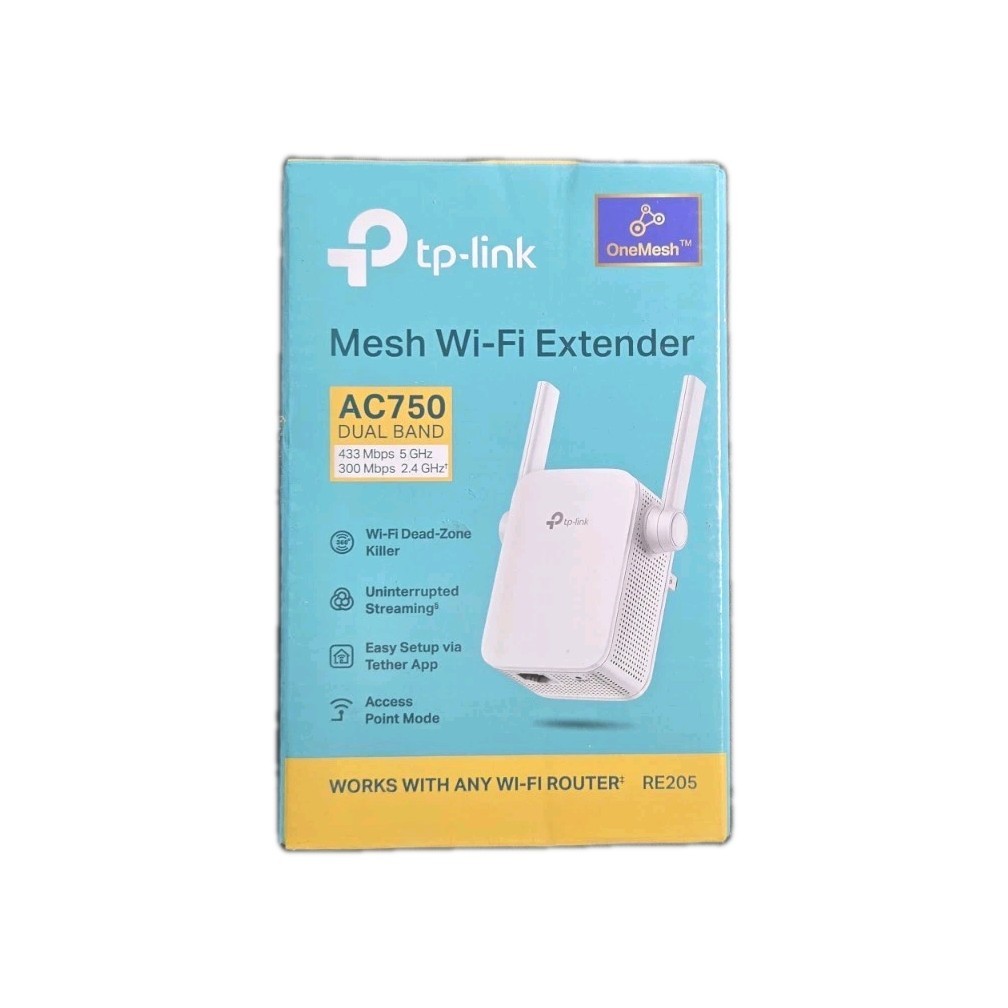 TP-Link RE205 AC750 Dual Band Mesh WiFi Range Extender OneMesh