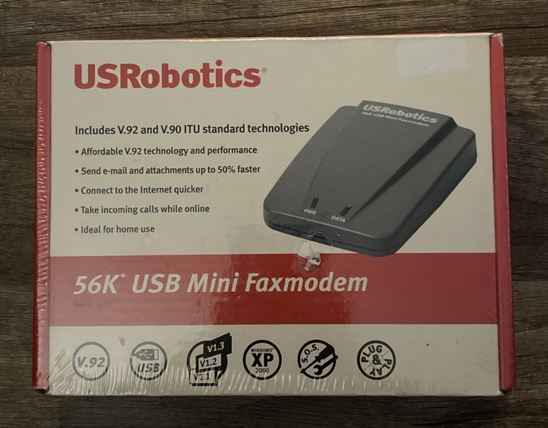 USRobotics 56K V.34 V.90 V.92 USB Mini  Fax Modem 5635 Brand New-factory sealed
