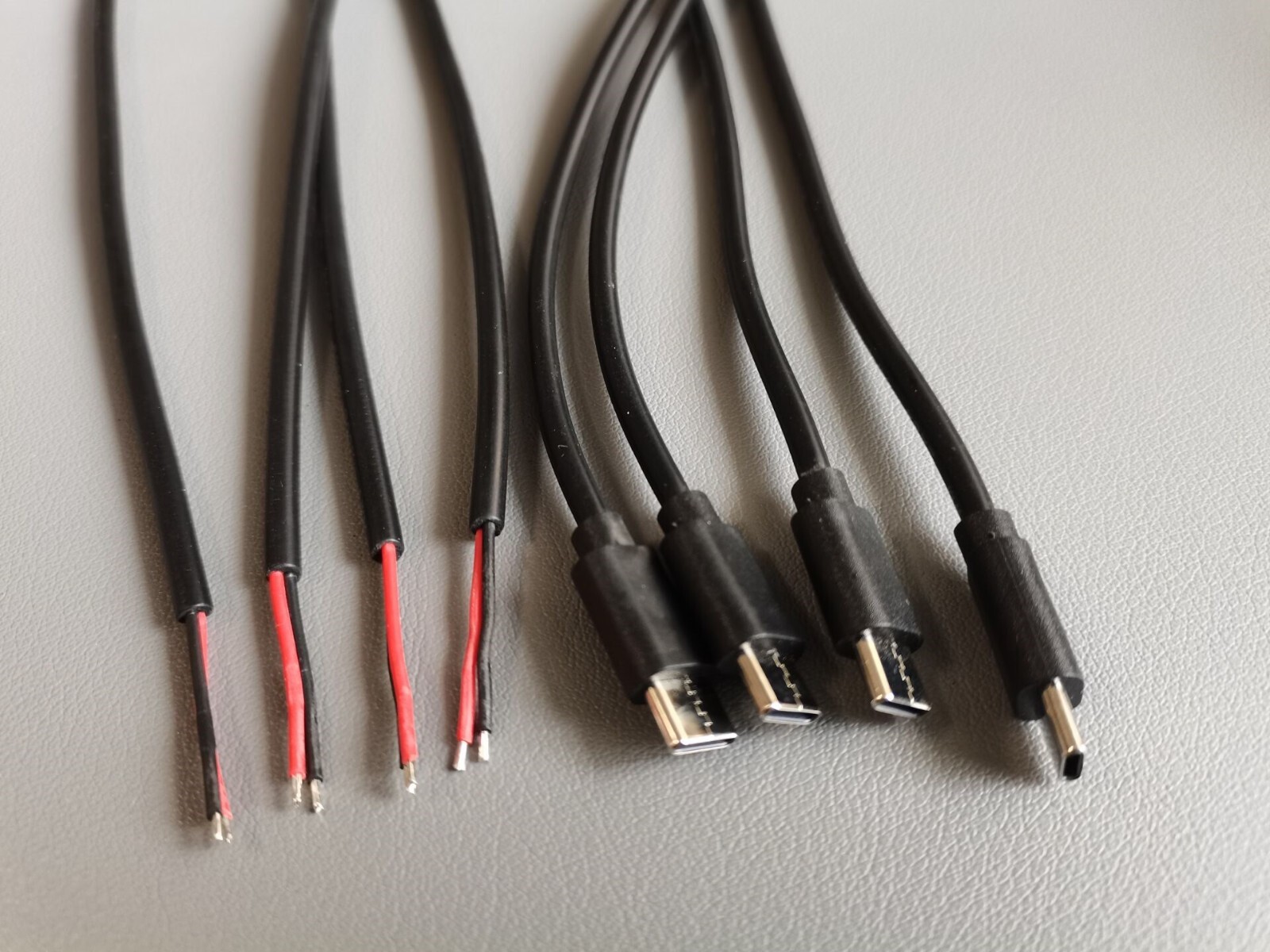 100 pcs Type C Male Plug DIY Cable 20AWG 30cm