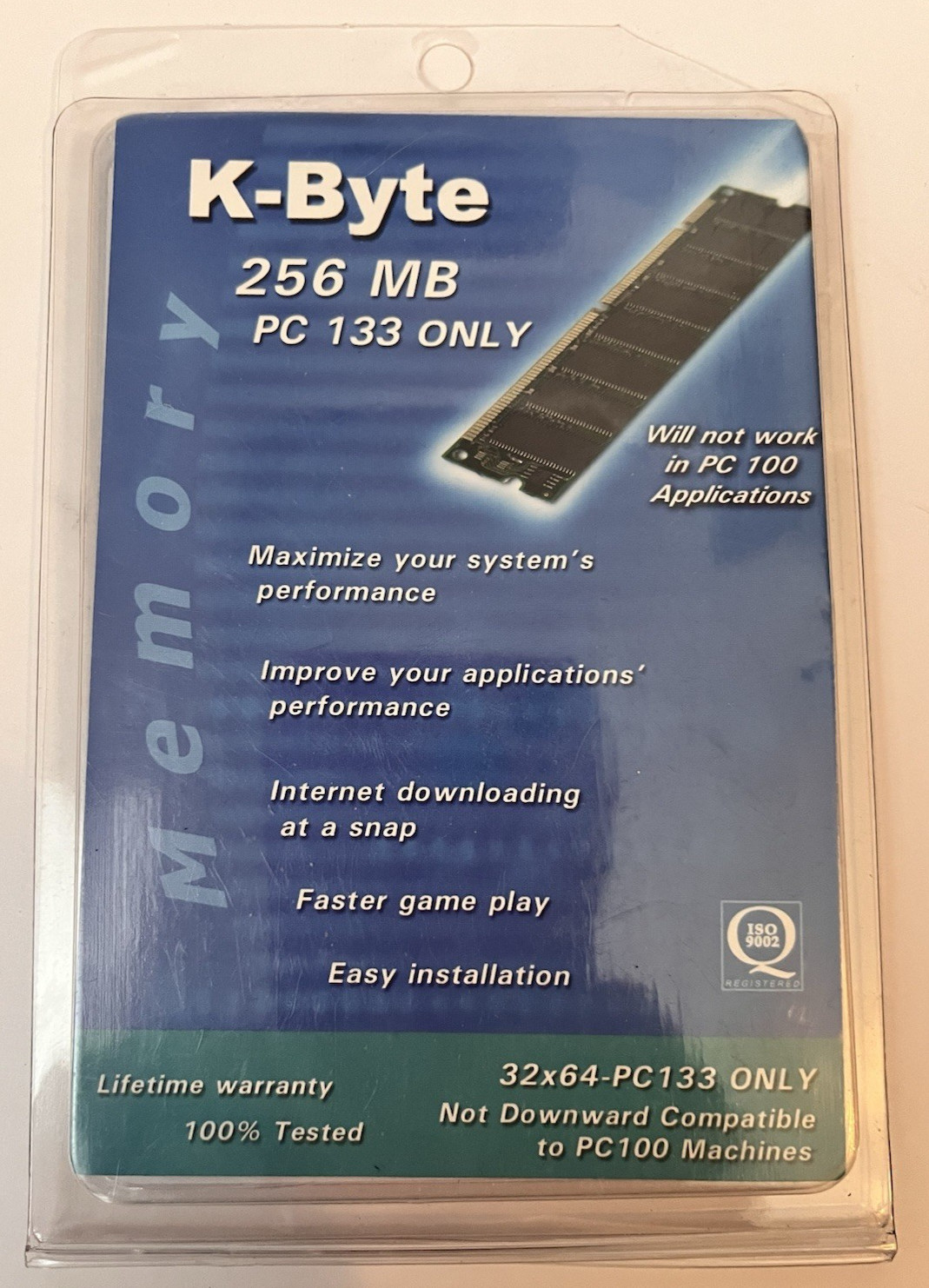K-Byte - 256MB 32x64 SDRAM Memory PC 133 Only - New In Package
