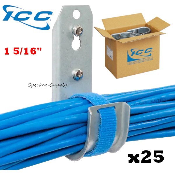 ICC 25 Pack 1 5/16" J-Hook Wall Ceiling Mount Route Network Cable Lot ICCMSJHK33