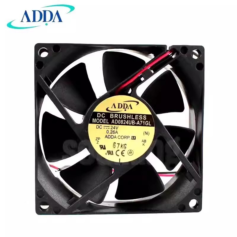 ADDA AD0824UB-A71GL 8025 DC24V 0.26A 8CM 2-Wire Inverter Cooling Fan