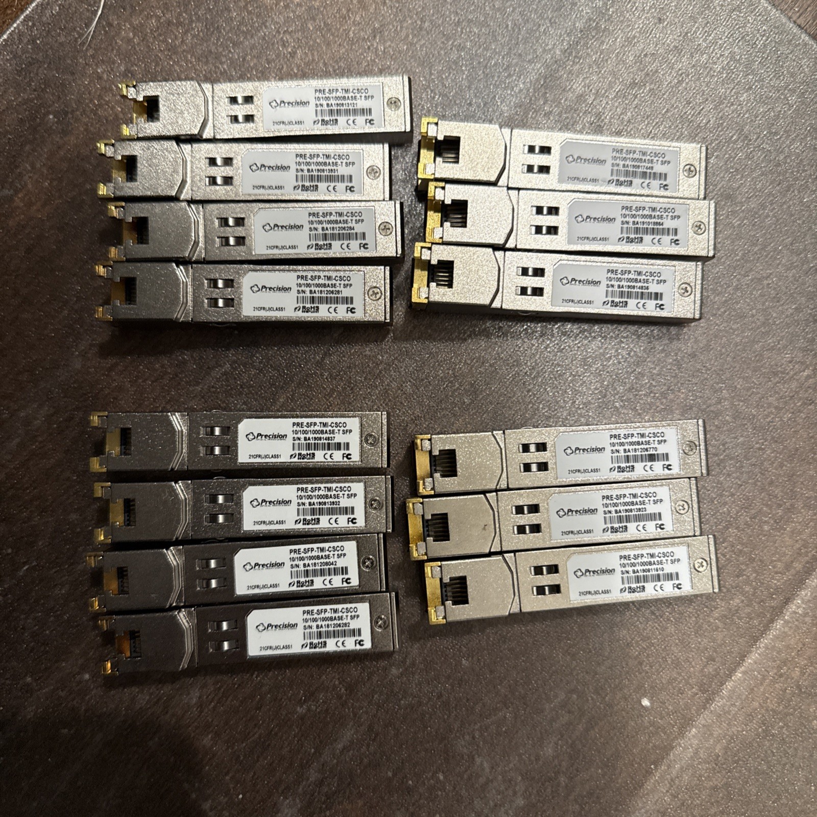 Set Of 7 Precision PRE-SFP-TMI-CSCO 10/100/1000Base-T SFP Transceiver Module