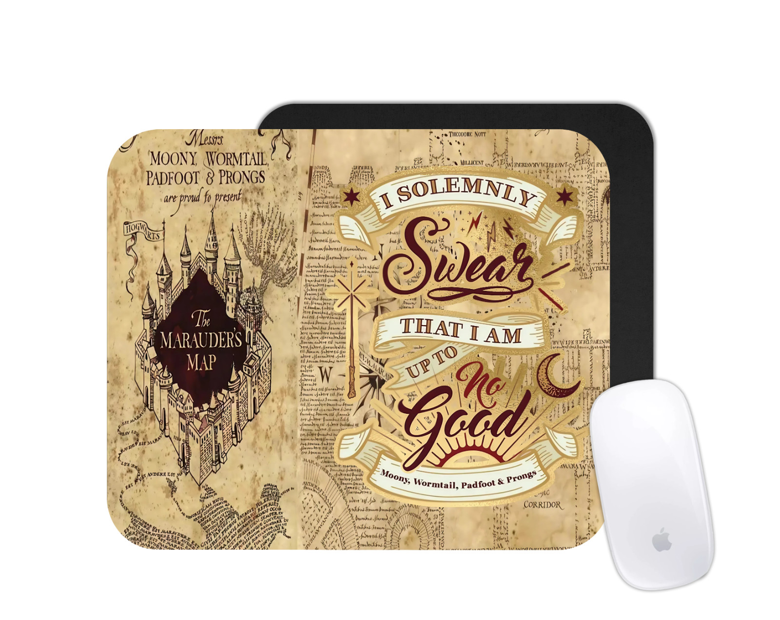 Marauder’s Map Mouse Pad | Wizard School Desk Mat | Custom Fantasy Gift