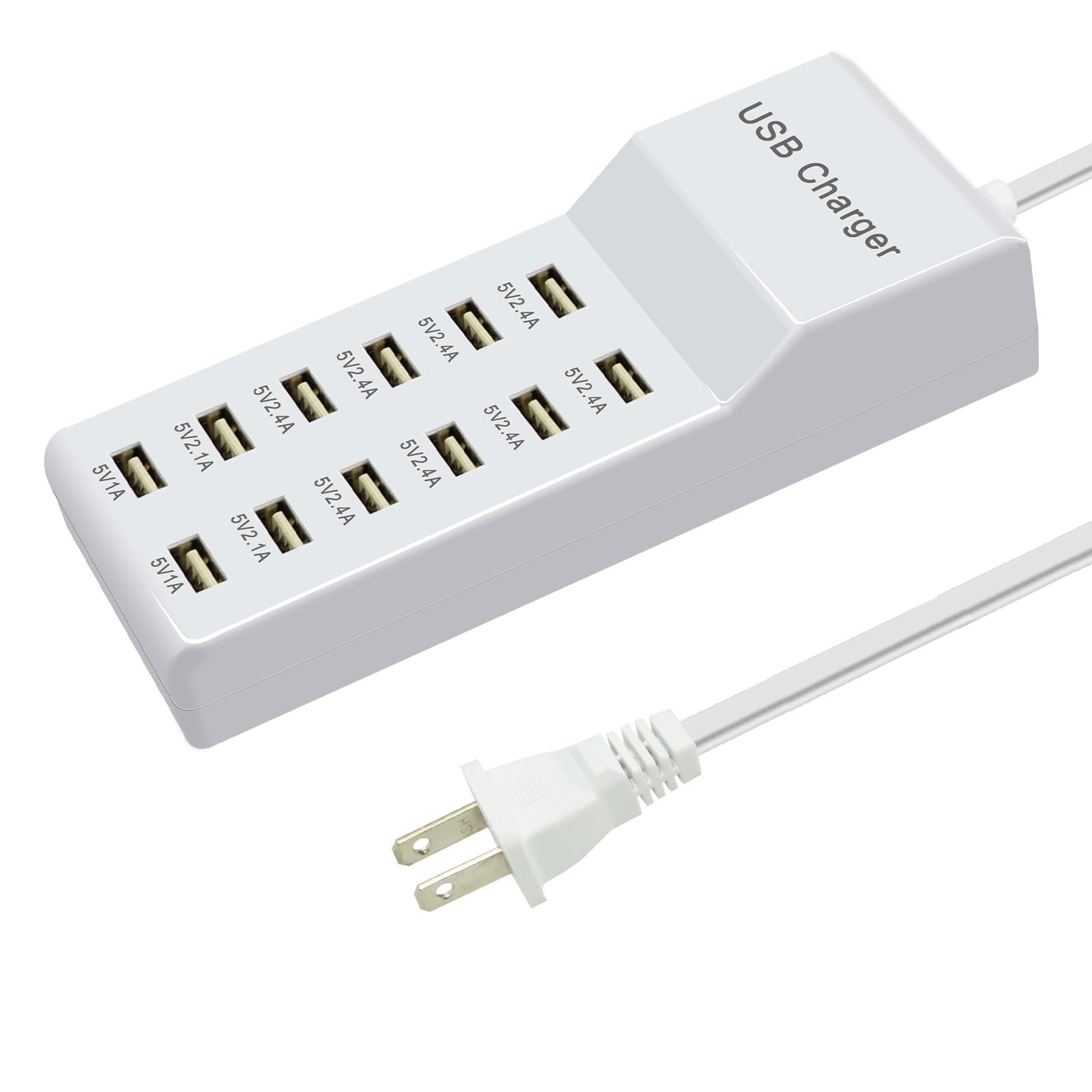 12-Port USB Charging Station Power Strip Hub for Phones, Tablets, Laptops - Fast