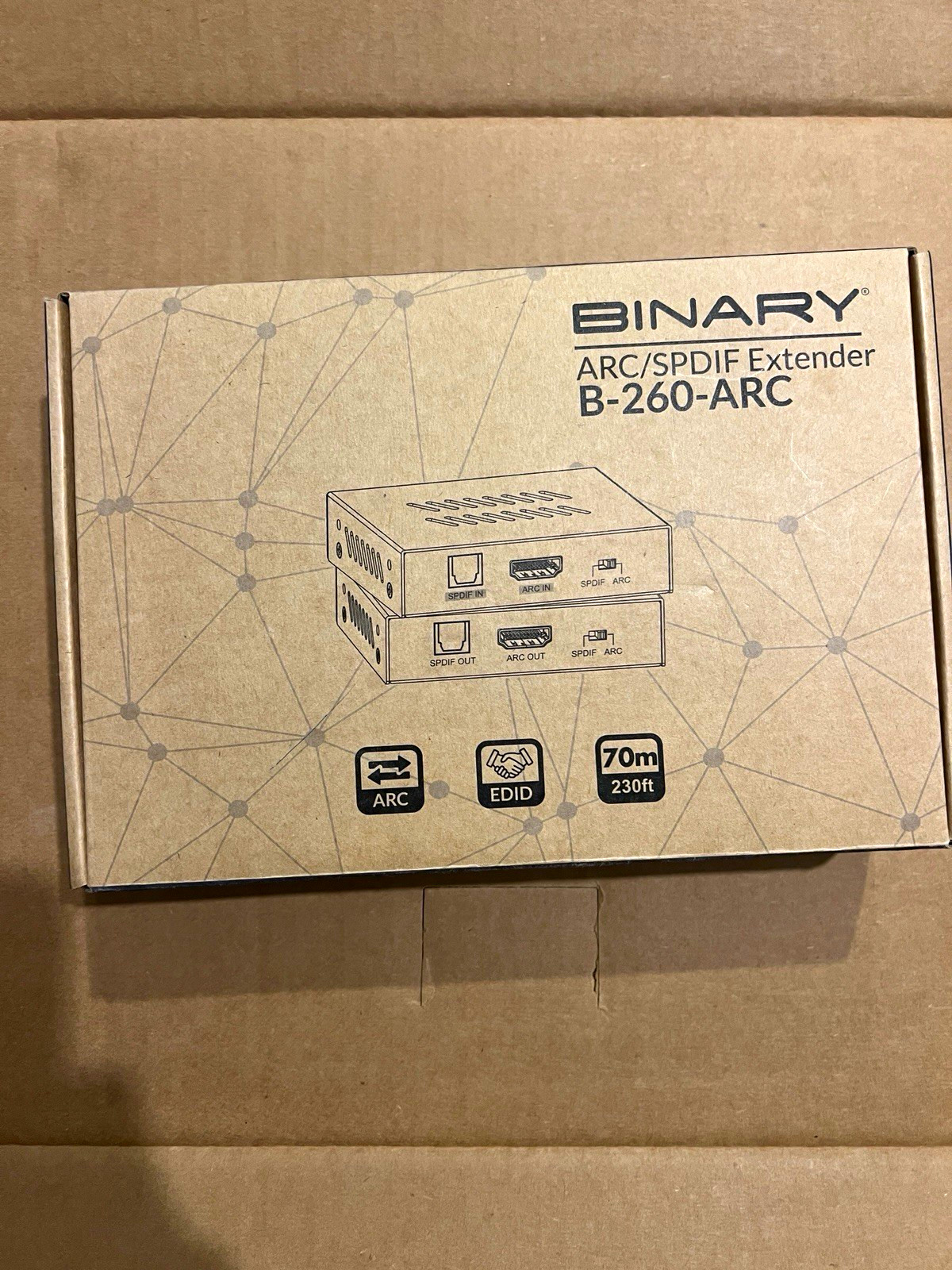Binary B-260-ARC ARC/S/PDIF Extender Kit w/ TX/RX, EDID CEC, Surge