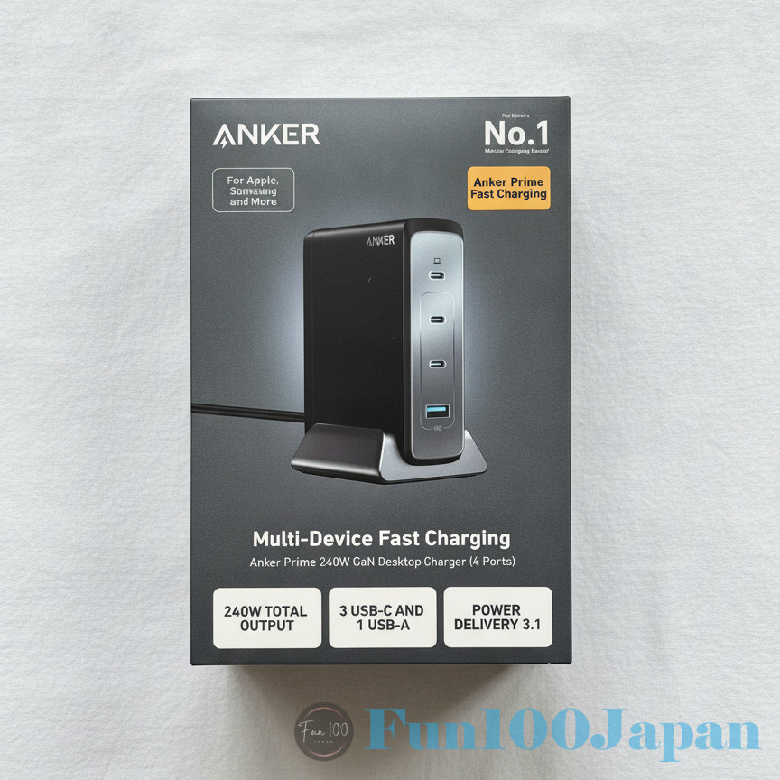 Anker Prime Desktop Charger  GaN PD Charger USB-A USB-C Compatible 240W 4-port