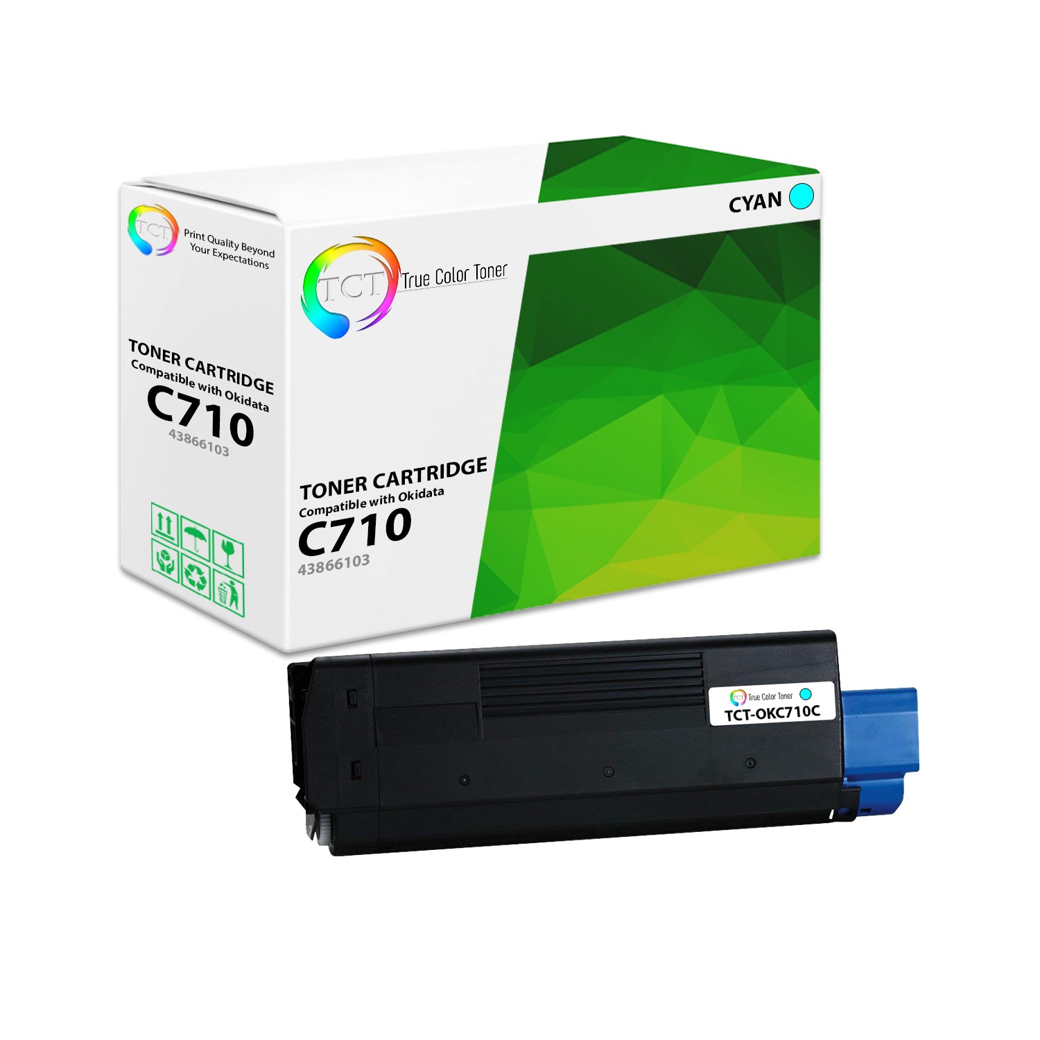 TCT Oki 43866103 Cyan Toner Cartridge For Okidata C710 Printer series