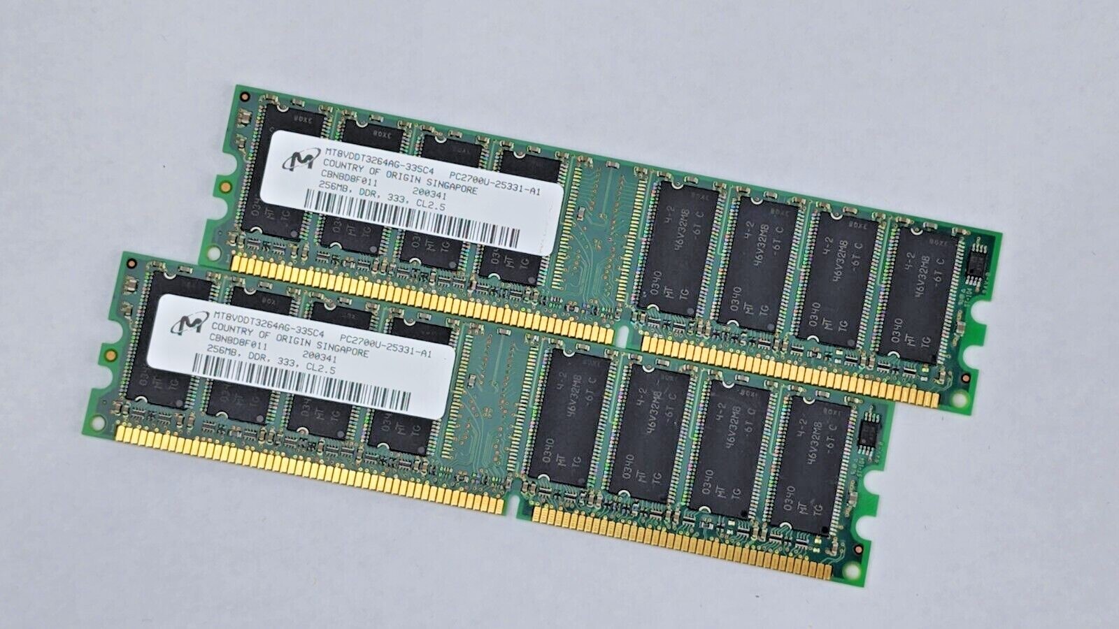 Micron 2x256Mb DDR Memory Kit