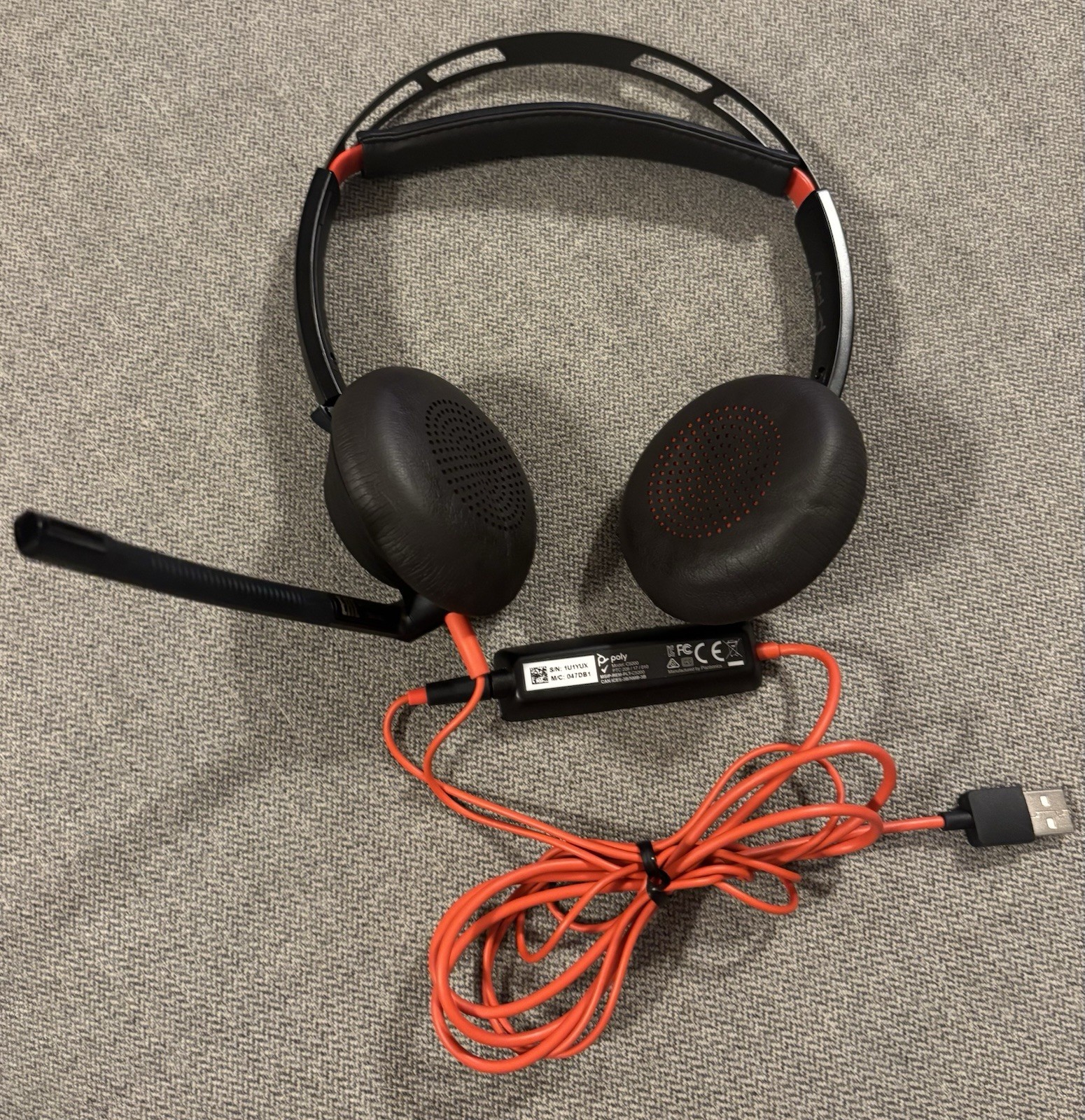 Plantronics C5220T Poly Headset with C5200 USB In-Line Controller