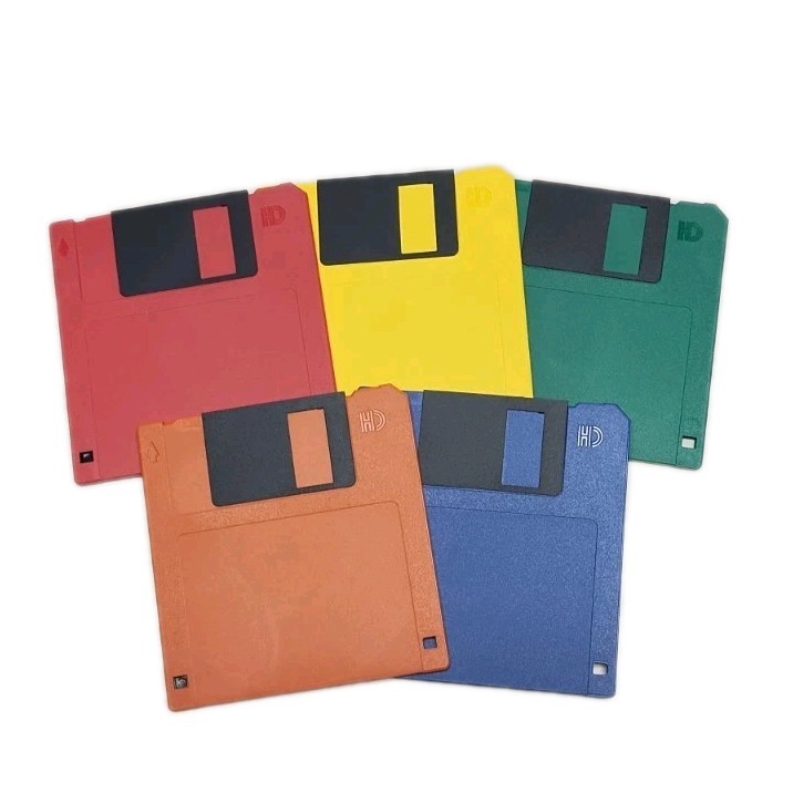 (4) Floppy Disks NEW COLOR KHYPERMEDIA 2HD  3.5" IBM Format 1.44 MB  WITH LABELS
